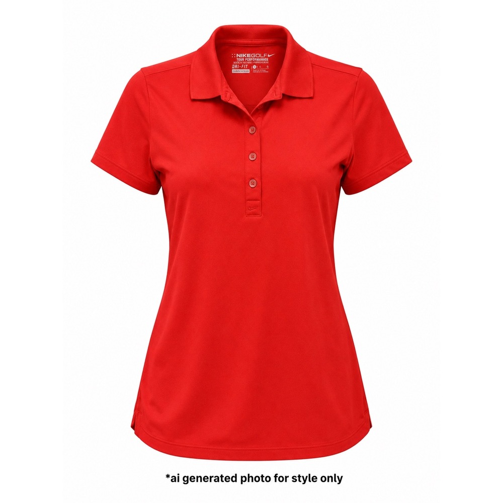 Nike Golf Dri-FIT Tour Performance Polo Shirt Womens Large Red Short Sleeve
